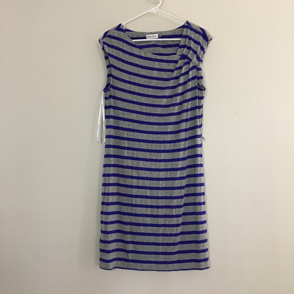 Calvin Klein Women's Striped Long Dress  14